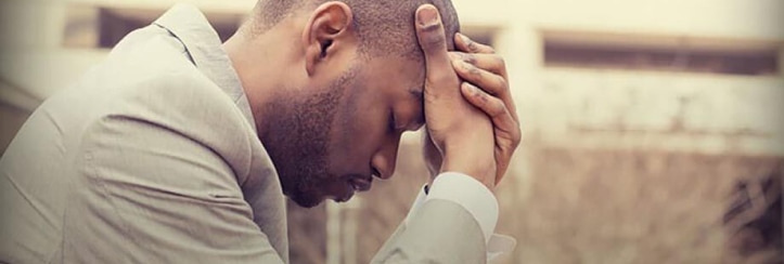 a worried man after using a defective product in New Jersey