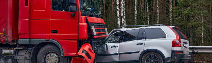 Car-truck accident on the road