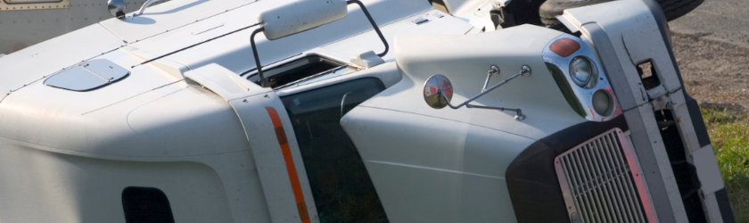 a truck accident on a highway