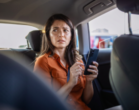 woman in a shared ride